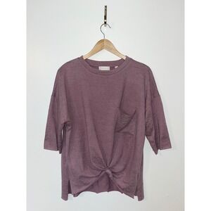 Altard State Womens‎ Mauve Front Knot Pocket Tee Shirt Medium Purple Boho Top